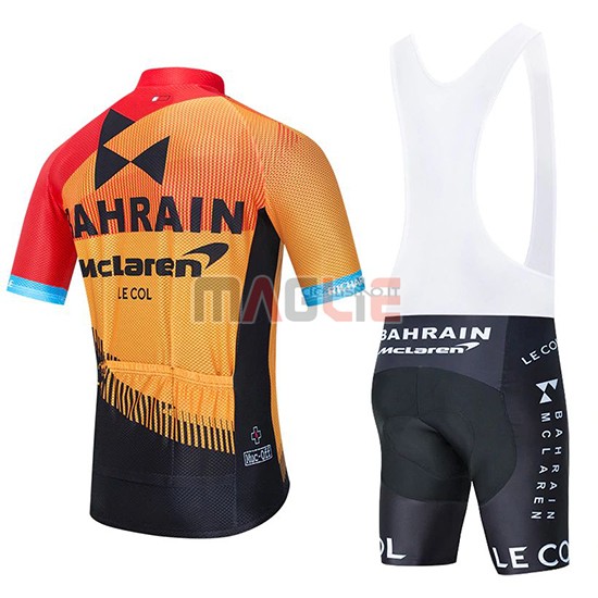 Maglia Bahrain McLaren Manica Corta 2020 Rosso Arancione Nero